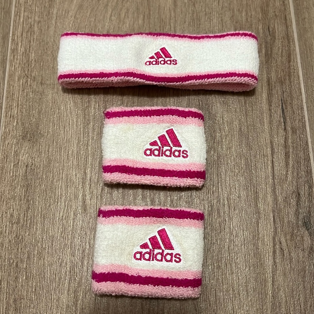 Adidas Wristband Headband Set Pink